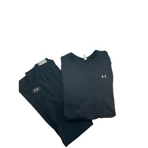 Under Armour Ladies Size S Cold Gear Top And Bottoms Set Black Preowned Good